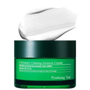 Pyunkang Yul PKY Ultimate Calming Solution Cream for Sensitive Skin with Patented Ingredients, Moisturizer Intensely Calms & Soothes Redness with Cica & Tea Tree, Korean Skincare (1.01 Fl. Oz, 30ml)