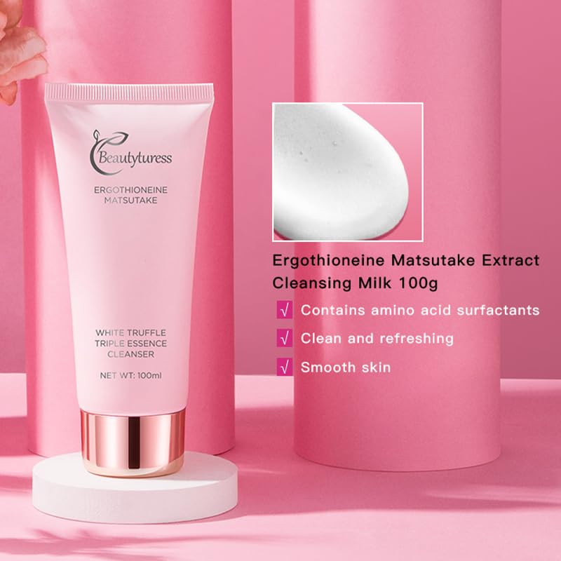 8-Piece Korean Luxury Ergothioneine Skincare Set - Enrich with Matsutake Extract & Hyaluronic Acid for Deep Moisturizing & Lock in Moisture, Gentle for All Skin Types, Daily Use korean skincare set - Image 4