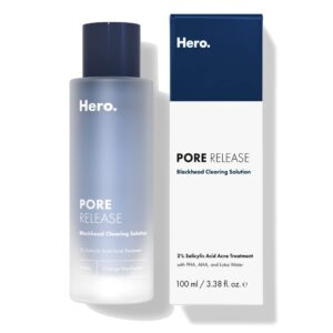 Hero Cosmetics Pore Release Blackhead Clearing Solution – Exfoliating Toner Featuring BHA, PHA, AHA and 2% Salicylic Acid (100 ml)