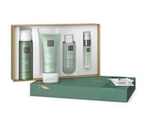 Luxury Botanical Spa Gift Set, 4-Piece Skincare Collection in Elegant Green Box with Gold Accents