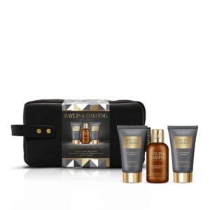 Baylis & Harding Gift Set for Men – Luxury Wash Bag – Black Pepper & Ginseng Men’s Present -3-Pack