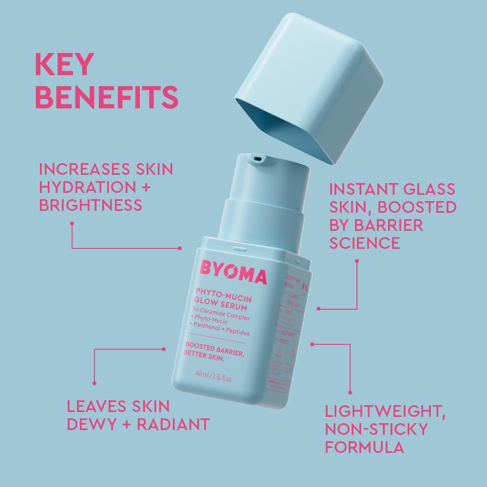 BYOMA Phyto-Mucin Glow Serum - Mucin Face Serum for Glass Skin - Plumps, Primes + Hydrates - Flawless Primer and Makeup Base - Strengthens Skin Barrier - 1.35 fl.oz - Image 3