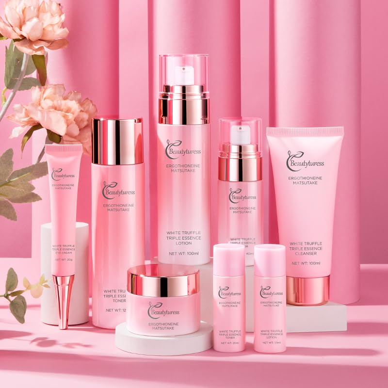 8-Piece Korean Luxury Ergothioneine Skincare Set - Enrich with Matsutake Extract & Hyaluronic Acid for Deep Moisturizing & Lock in Moisture, Gentle for All Skin Types, Daily Use korean skincare set - Image 3