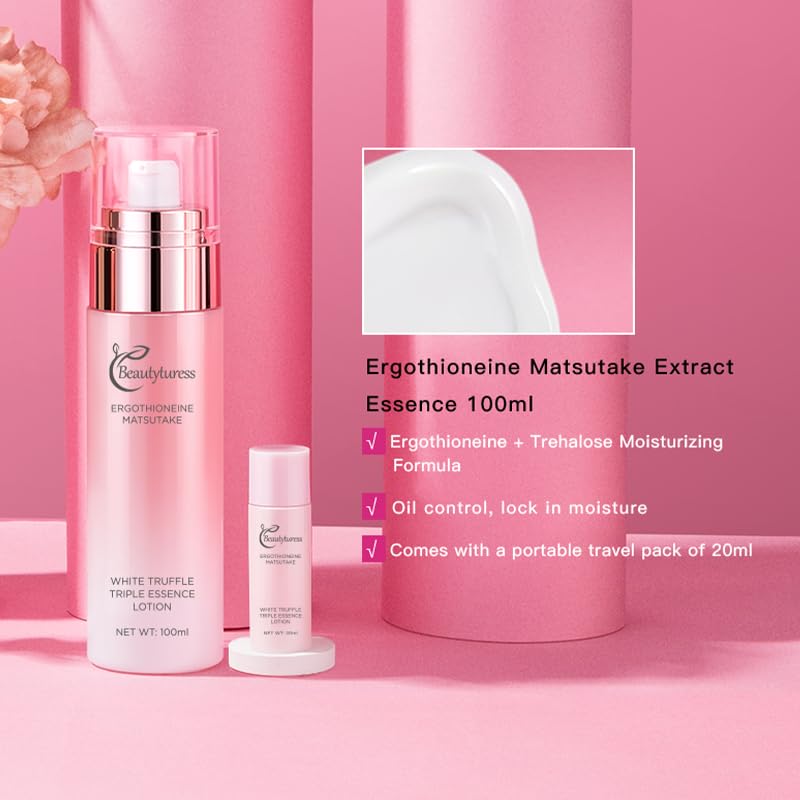 8-Piece Korean Luxury Ergothioneine Skincare Set - Enrich with Matsutake Extract & Hyaluronic Acid for Deep Moisturizing & Lock in Moisture, Gentle for All Skin Types, Daily Use korean skincare set - Image 8