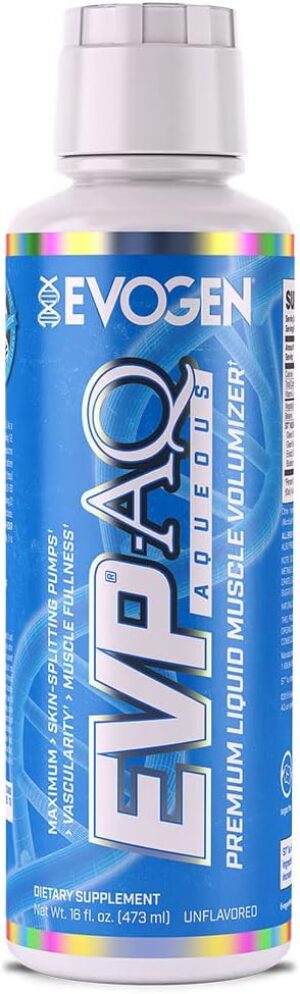 Evogen EVP AQ – Liquid Glycerol Muscle Volumizer | Pre Workout for Pumps, Vascularity, & Hydration | Premium Preworkout for Men & Women | Unflavored | 16 fl oz