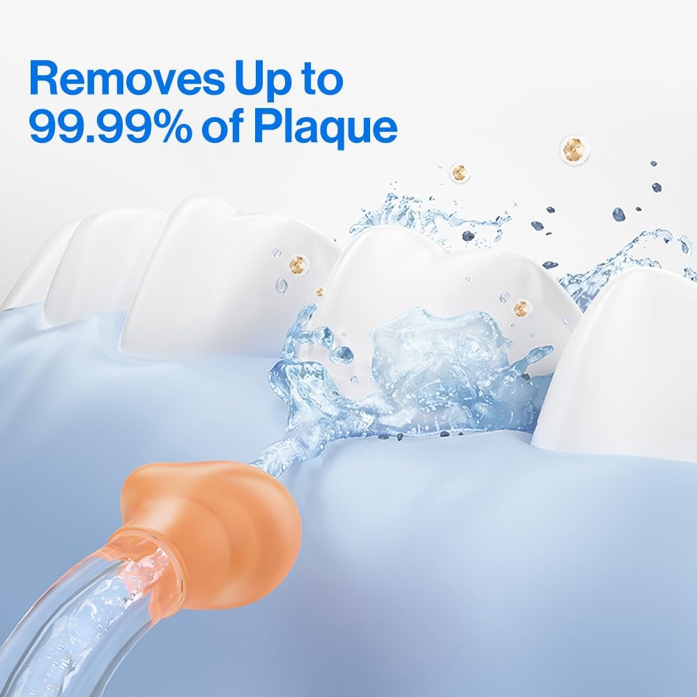 usmile C10 Portable Water Flosser – Travel-Friendly, 95-Day Battery, 4 Modes, 360° Nozzle, 180ml Tank, IPX7 Waterproof, Dentist-Recommended for Braces, Implants & Sensitive Gums (White) - Image 4