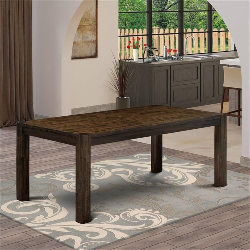 East West Furniture LM7-07-T Lismore Modern Dining Table - Rectangle Rustic Farmhouse Table, 40x72 Inch, Jacobean - Image 2