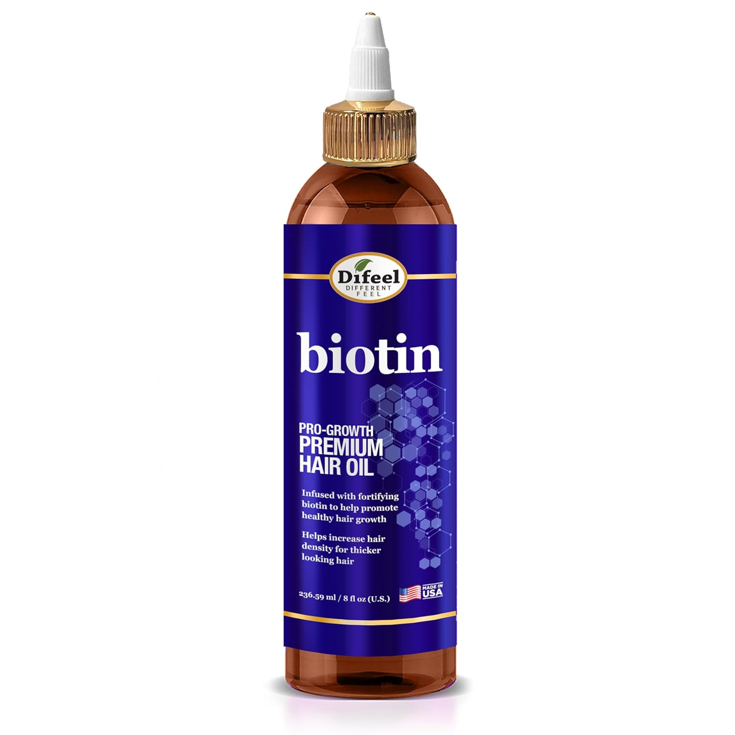Difeel Biotin Pro Growth Premium Hair Oil 8 oz. - Infused with Fortifying Biotin for Healthy Hair Growth