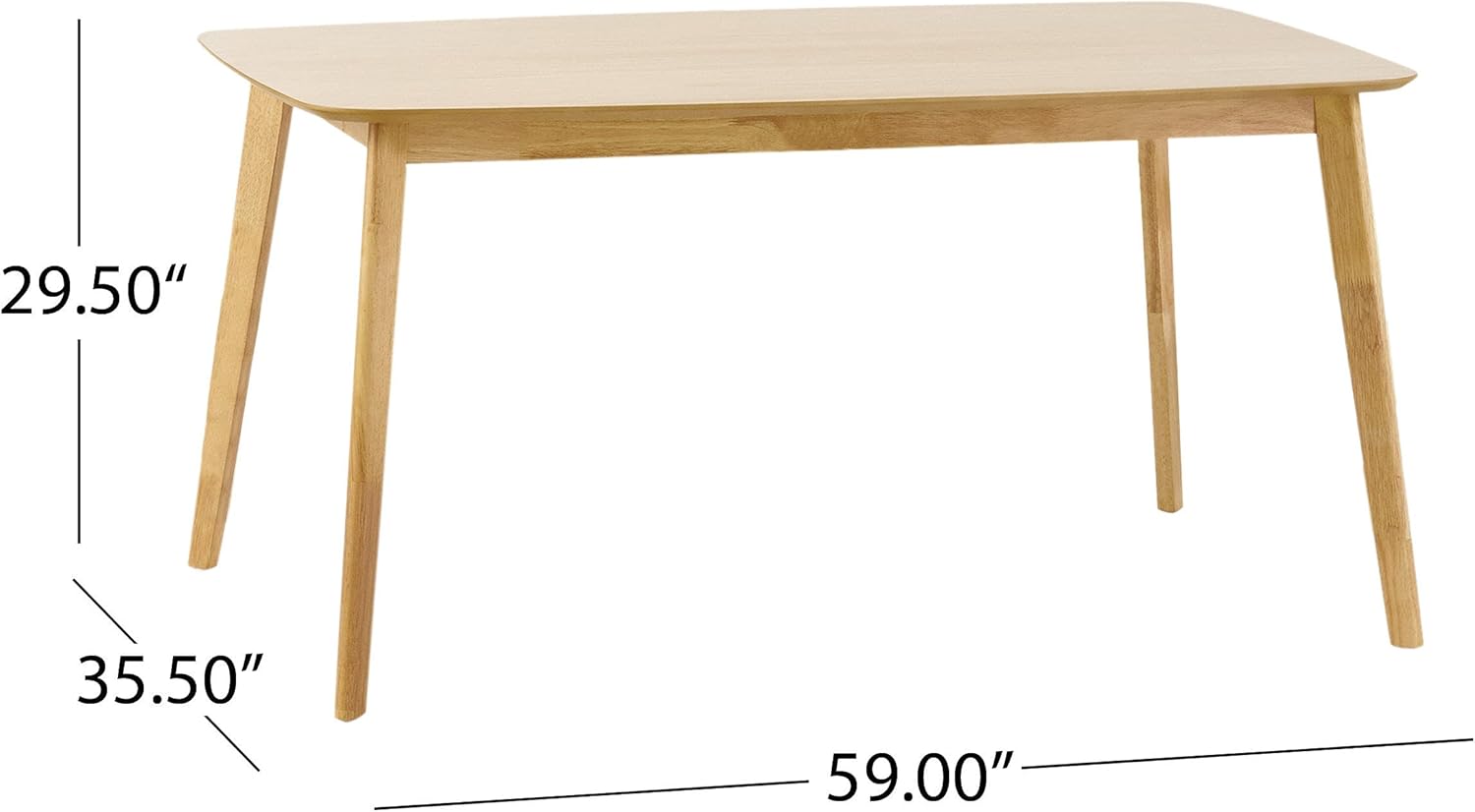 Christopher Knight Home Nyala Wood Dining Table, Natural Oak Finish - Image 3