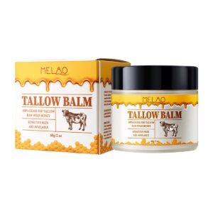 Tallow and Honey Balm for Skin Care – Grass-Fed Beef Tallow & Raw Wild Honey Blend – All Natural Moisturizing Body Oil (2 oz)