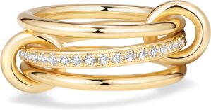 Elegant Pave Stackable Rings for Women – Non Tarnish Rings Set, Perfect for Everyday Wear, Fashion Jewelry with Sparkling Finish, Durable and Versatile, Ideal Gift for Her