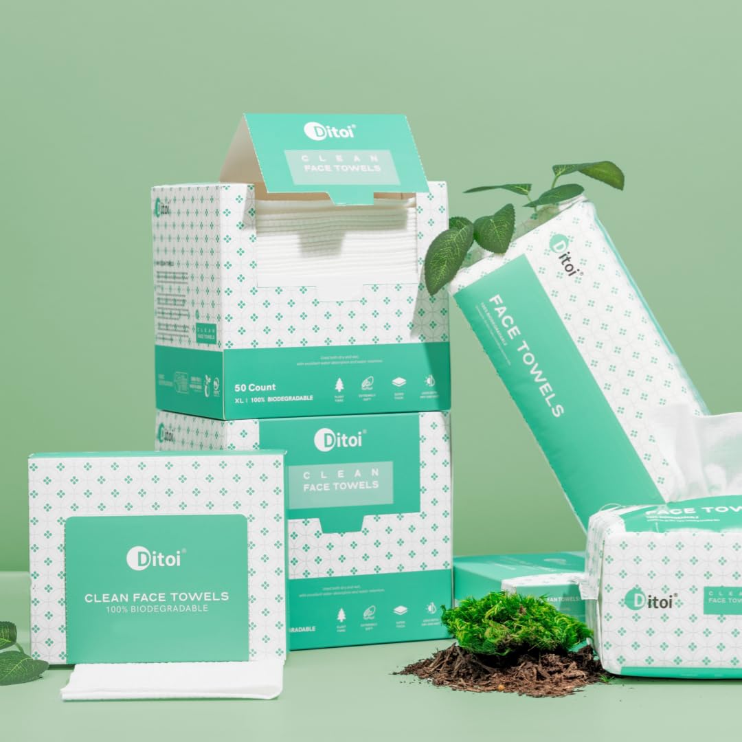 Disposable Face Towels,Ultra Thick Face Towelettes XL, Lint-Free Facial Wipes for Makeup Removal & Gentle Skin Care,10"×12",150 Count (3 Pack),Pearl-textured - Image 9