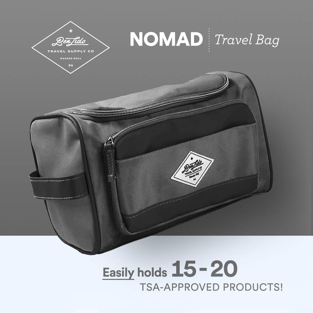 Convenience Kits International Men's Premium 15-Piece Kit wth Travel Size TSA Compliant Essentials, Featuring: Head & Shoulders Dandruff Shampoo Classic Clean and Palm Scalp Brush in Black Dopp Bag - Image 7