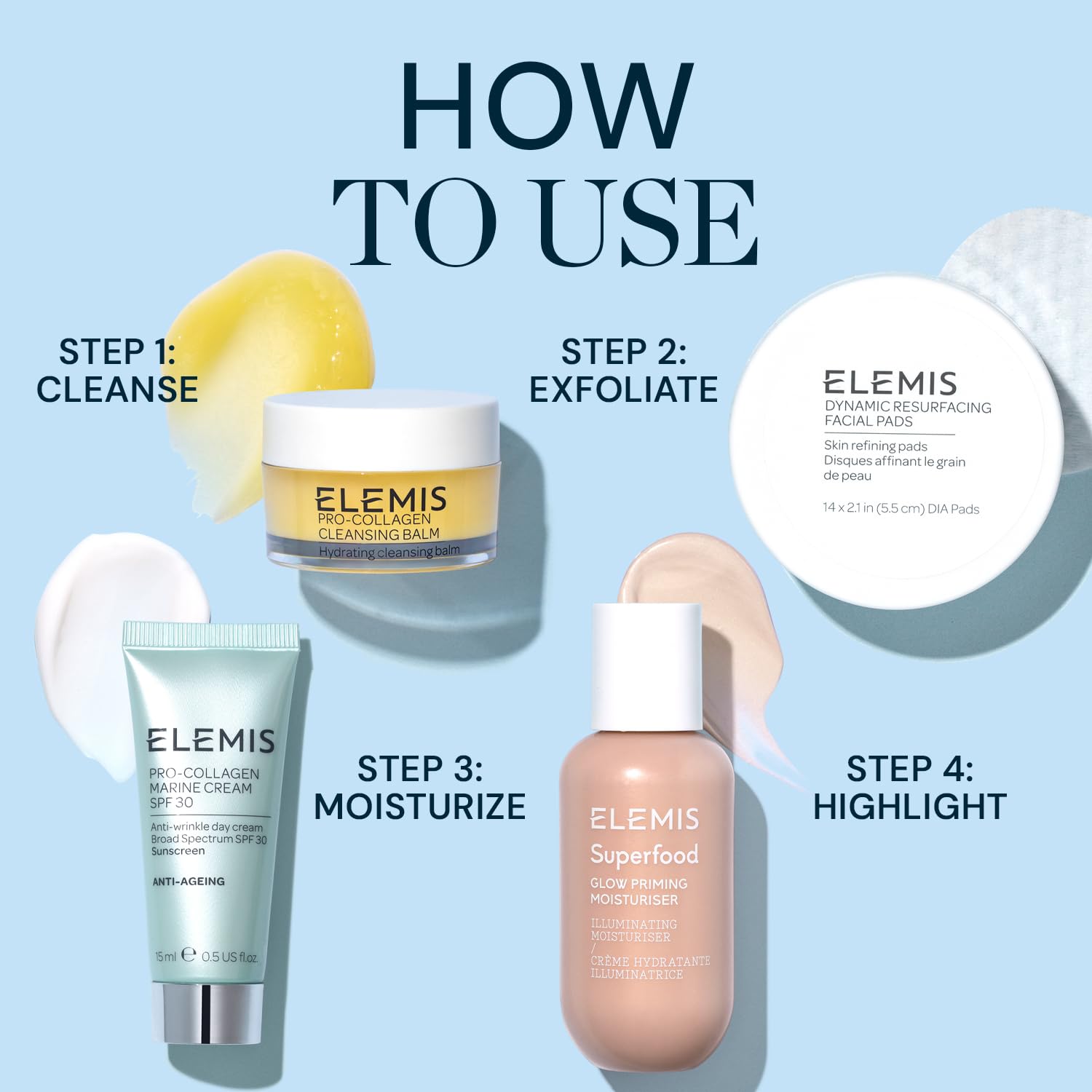 ELEMIS Christine’s Elemis Favorites Kit, Amazon Exclusive Gift Set, Travel Size Favorites, Make up Remover, Facial Pads, Makeup Primer - Image 3