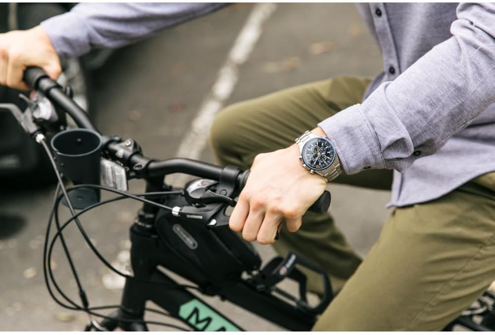 Citizen Men's Eco-Drive Sport Luxury World Chronograph Atomic Time Keeping Watch in Stainless Steel, Blue Dial (Model: AT8020-54L) - Image 6