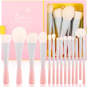 Docolor 14Pcs Makeup Brushes Premium Synthetic Makeup Brush Set Includes 9pcs Eye Brushes,5pcs Synthetic Face Brushes Perfect for Foundation,Blush,Bronzer,Contour,Eyeshadow & Powder-Small Waist Series