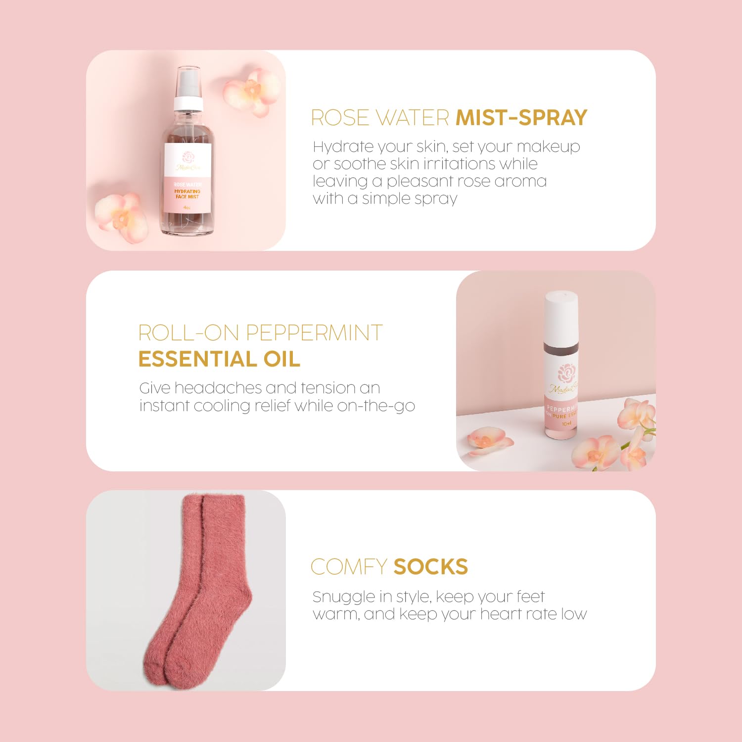 Luxury Spa Gift Basket for Women - Relaxing Christmas Gift, Self Care Kit with Body Scrub & Cream, Facial Mist, Scented Candle & More - Perfect Birthday Gift For Women, Wife, Mom - Box Set of 9 Pcs - Image 7