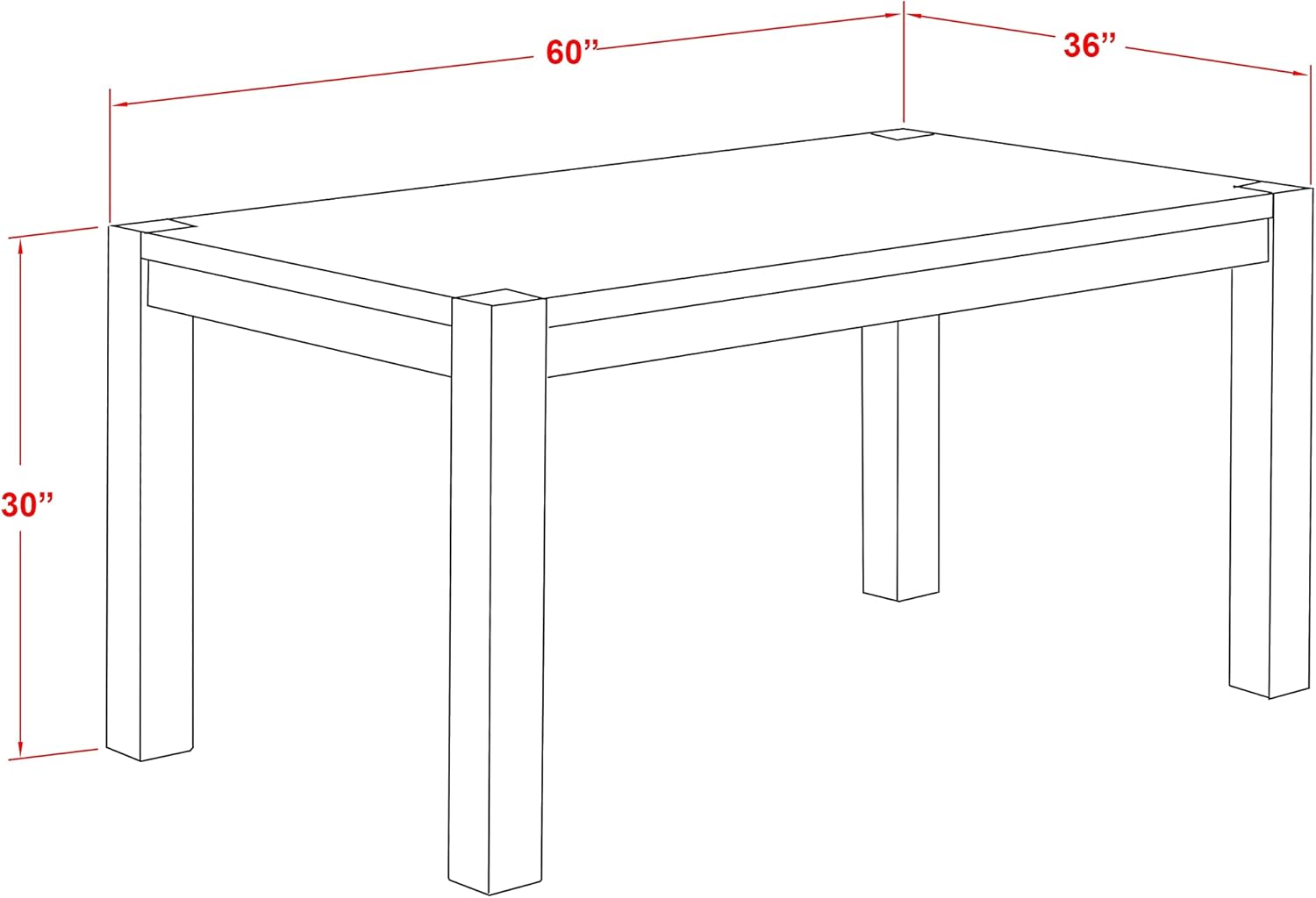 East West Furniture CN6-07-T Celina Dining Room Table - Rectangle Rustic Farmhouse Table , 36x60 Inch, Jacobean - Image 3