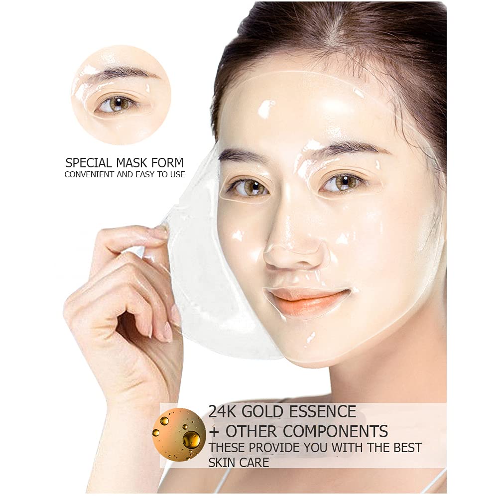 BIOAQUA Beautecret 24k Golden Luxury Collagen Lady Facial Mask Moisturizing Smooth Facial Skin Care 4x28g - Image 4