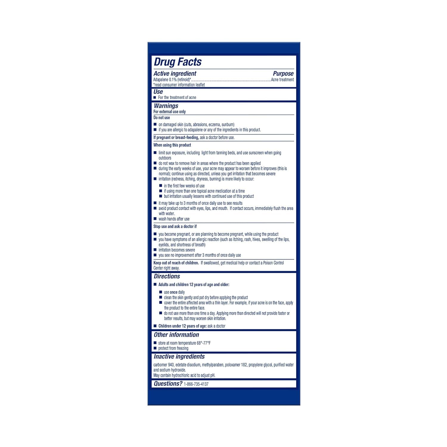 Differin Acne Treatment Gel, 30 Day Supply, Retinoid Treatment for Face with 0.1% Adapalene, Gentle Skin Care for Acne Prone Sensitive Skin, 15g Tube (Packaging May Vary) - Image 12