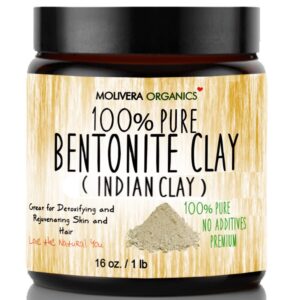 Premium 1 lb Bentonite Clay Pure, Natural Detoxifying Clay for Face Masks, Hair Care & More – Best Healing Clay – USA Made