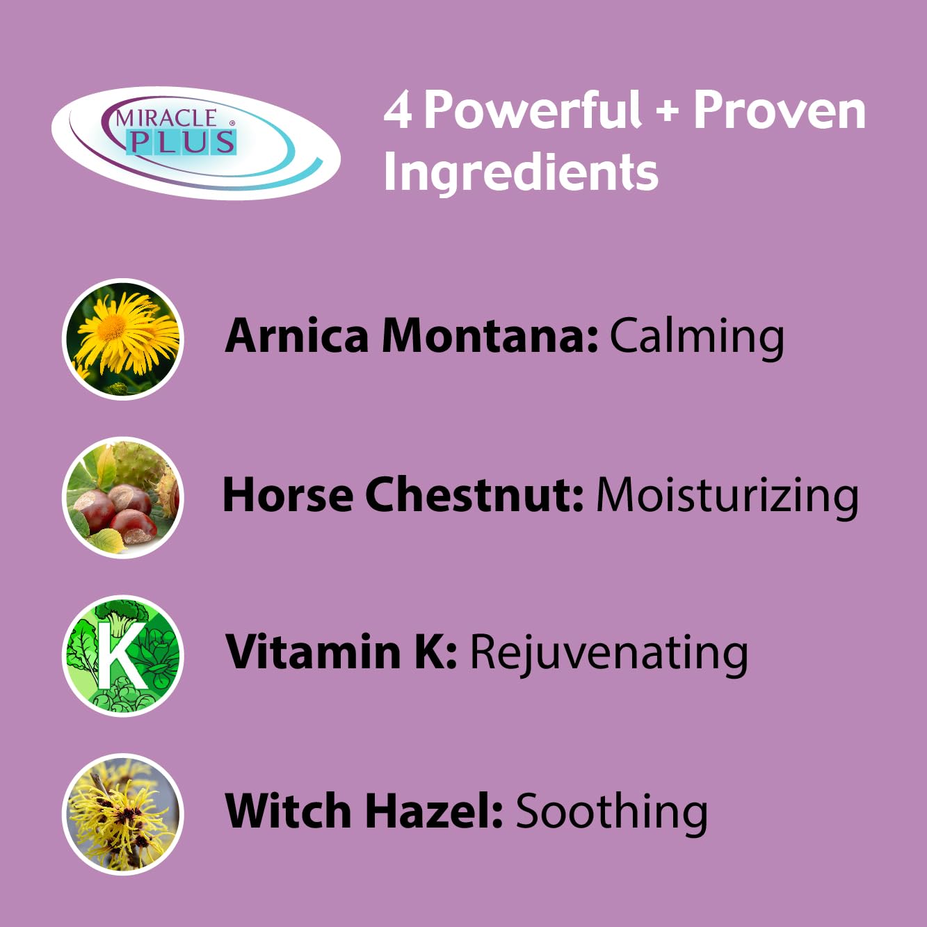 Miracle Plus Arnica Cream Bruise Relief Lotion For Bruising And Swelling On Skin | Bruise Cream Extra Strength Vitamin K Cream | Moisturizing Bruise Formula Skin Care Gel W/ Horse Chestnut, 4 Ounce - Image 2
