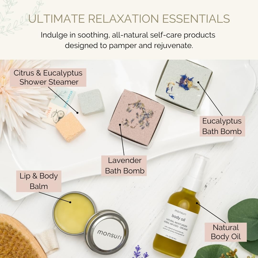 Self Care Package Spa Kit: Natural Bath Accessories and Skincare Products Spa Basket for Women Gift. - Image 3