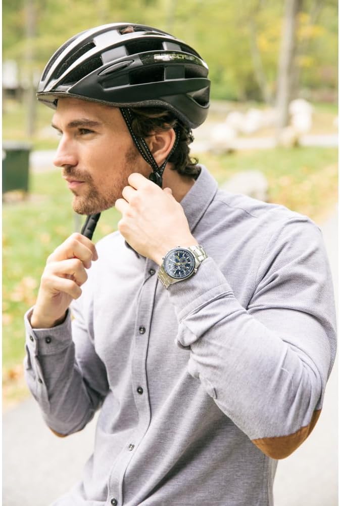 Citizen Men's Eco-Drive Sport Luxury World Chronograph Atomic Time Keeping Watch in Stainless Steel, Blue Dial (Model: AT8020-54L) - Image 5