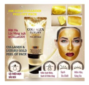 Korea Premium Skincare_Collagen Luxury Gold Peel Off Pack, 24K Golden Peel Mask, Deep Clean, Manage Pores & Removes Impurities to Create Elastic Skin 100g/ 3.52oz