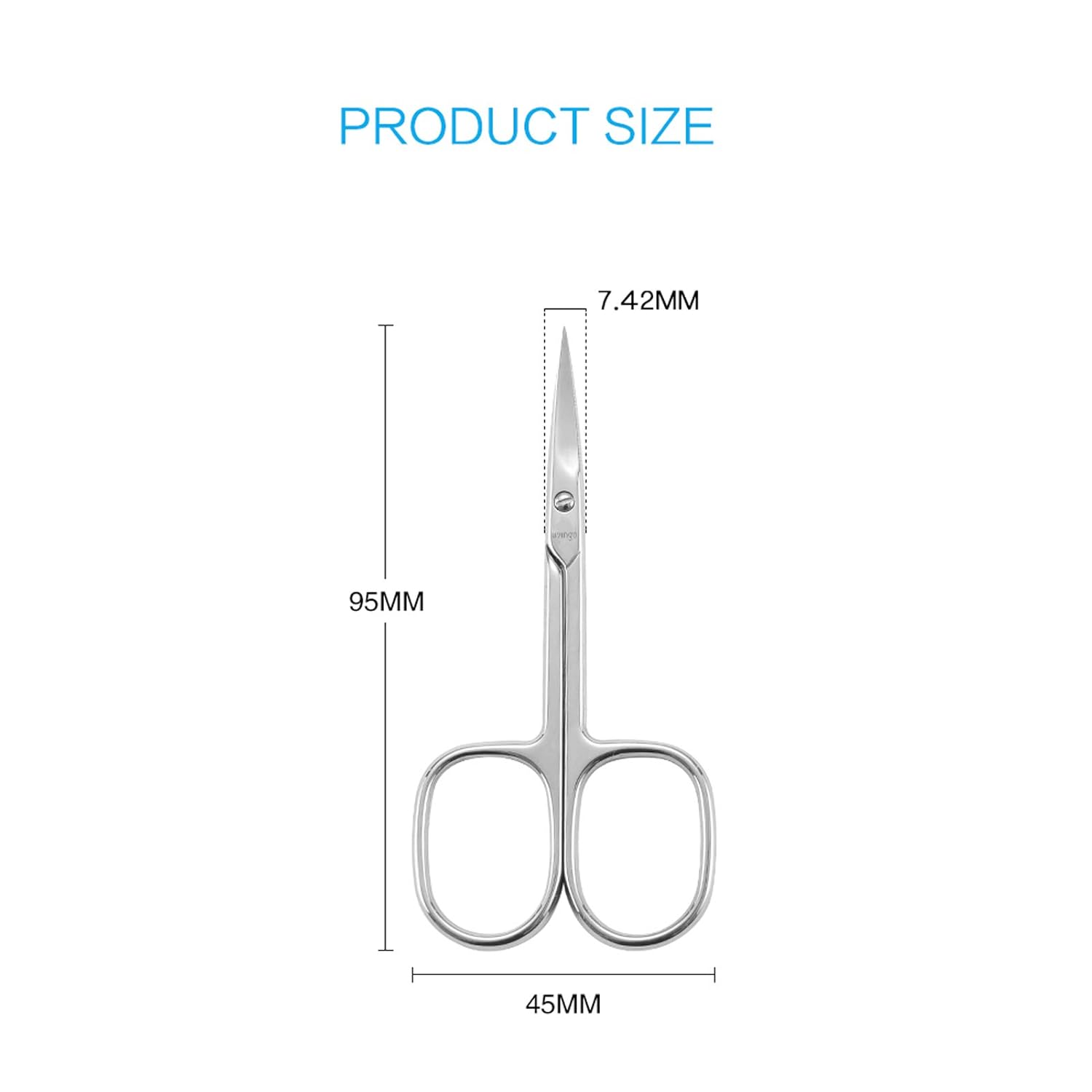 LIVINGO Premium Manicure Scissors Multi-purpose Stainless Steel Cuticle Pedicure Beauty Grooming Kit for Nail, Eyebrow, Eyelash, Dry Skin Curved Blade 3.5 inch - Image 2