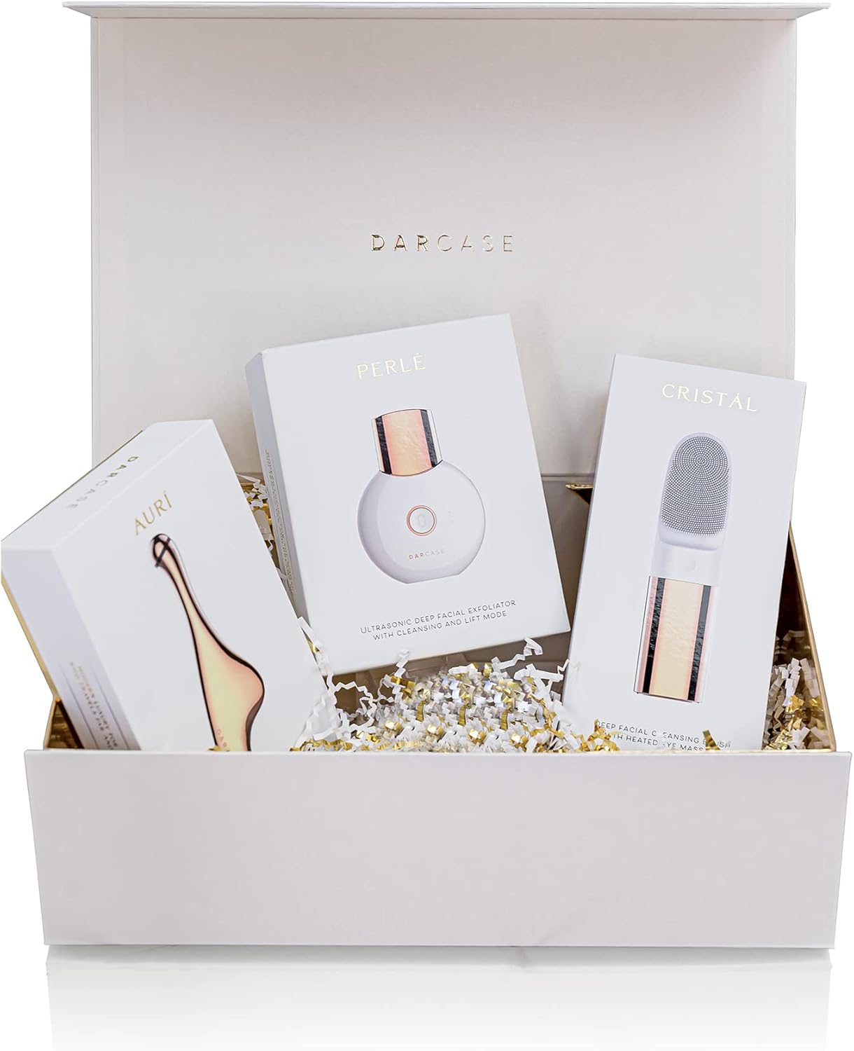 SPA at Home Kit Aurí 24K Gold Gua Sha Massager, Cristál Dual Facial Deep Cleaning Brush, Perlé Skin Exfoliating Face Spatula Complete Luxury Set - Image 2