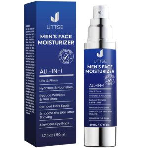 6-in-1 Mens Face Moisturizer: Face Cream for Men – Reduce the Look of Eye Bags, Dark Circles, and Puffiness – Skin Care for Men – 1.7 fl oz