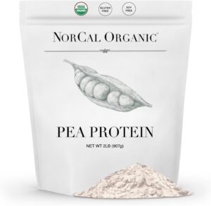 NorCal Organic – Premium Pea Protein Isolate – 100% Vegan and Organic – UNFLAVORED – 2 Pounds (Pack of 1) – 35 Servings