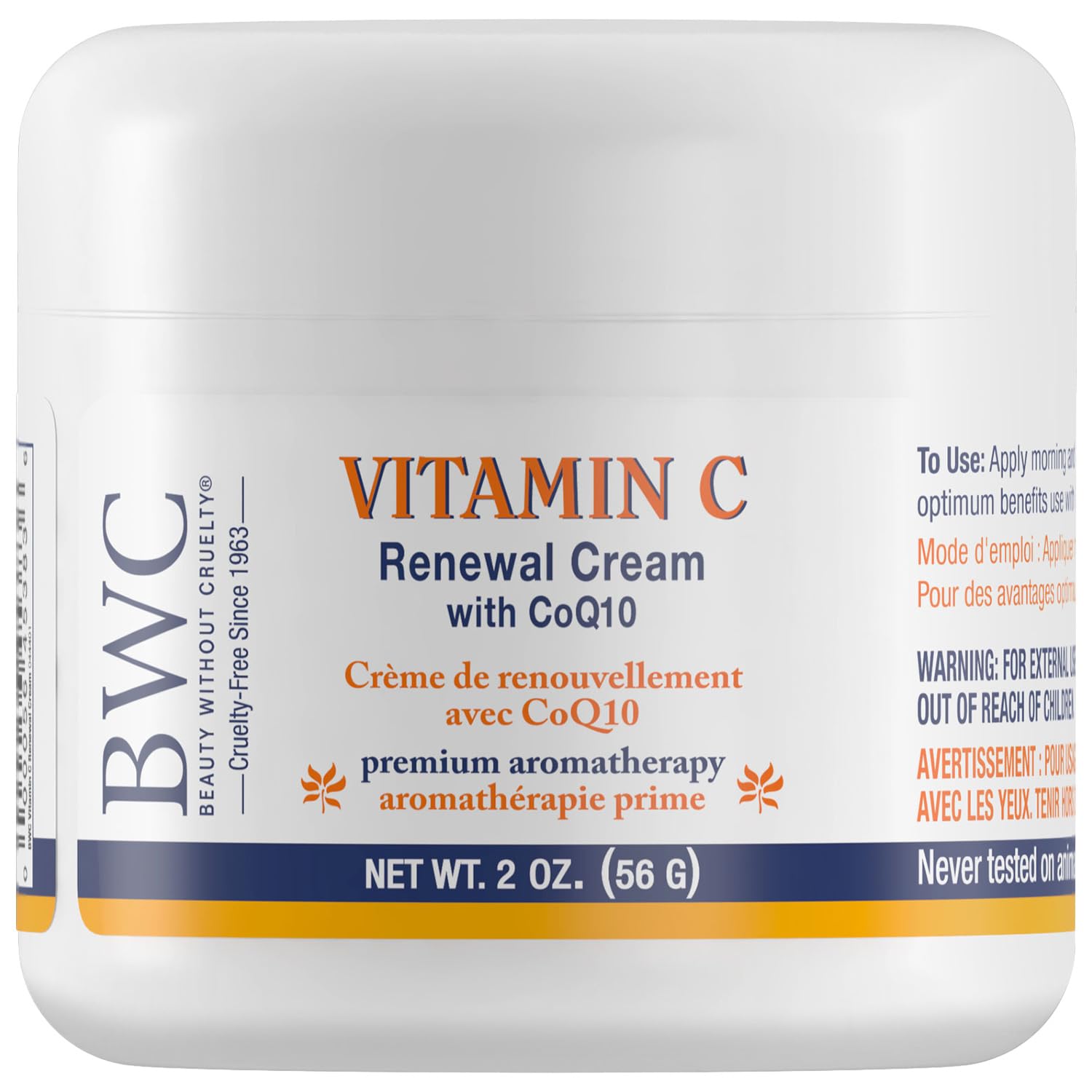 Beauty Without Cruelty Vitamin C Renewal Cream with CoQ10 – Premium Aromatherapy Face Cream, Vegan-Friendly & Cruelty-Free, 2 Oz