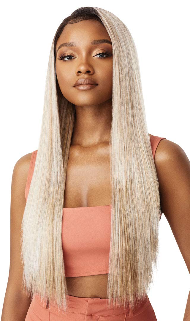 Outre LACEFRONT COLORBOMB Loose Straight Willow Tree Style Salon-Quality Colors Premium High Heat Resisitant Synthetic, Celebrity Baddies & Social Media Influencers Flaunting - KOURTNEY (1B)