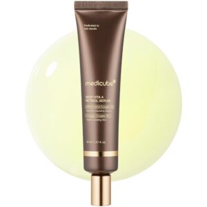 Medicube Deep Reviving Bakuchiol Retinol Facial Serum – Anti-Aging 4th Gen Retinol & Bakuchiol – Targets Fine Lines, Uneven Skin Tone, Blemish Scars – Korean Skin Care, Low Irritant, 1.01 oz