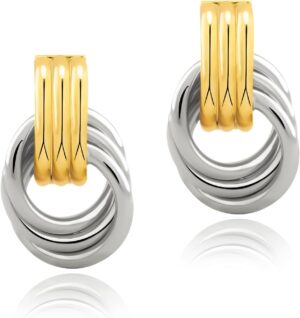 Chunky Gold Knot Earrings Statement Earrings for Women Gold Plated Dupes Geometric Dangle Earrings Hypoallergenic Fashion Trendy Jewelry Gifts