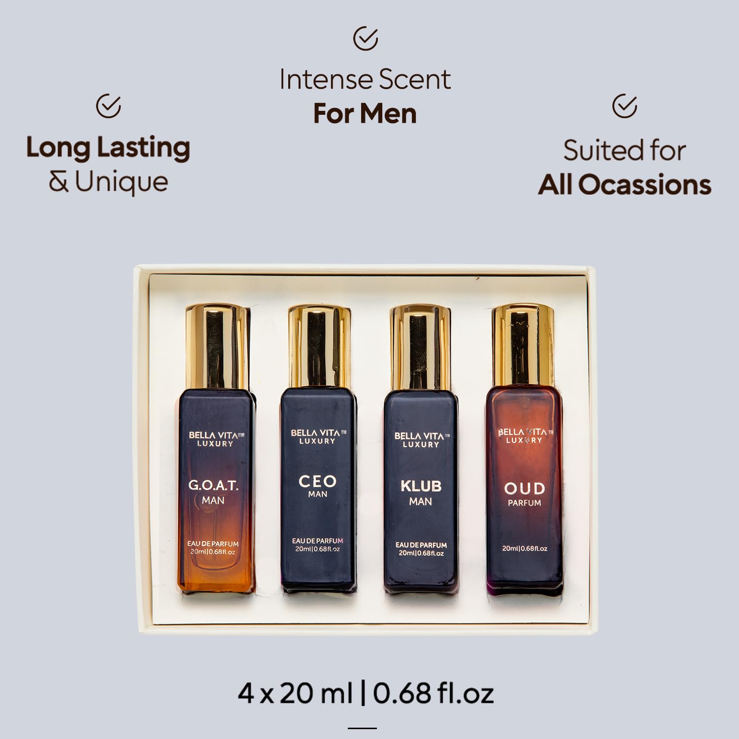 BellaVita Luxury Mens Gift Set & G.O.A.T. Man Perfume Combo | Perfume for Men with Bergamot, Lavender & Patchouli Oriental | Long-Lasting Cologne for Men - Image 3