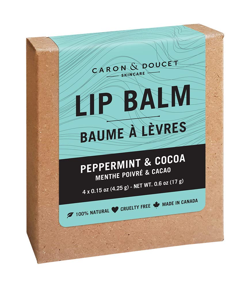 Caron & Doucet - 100% Natural Lip Balm - Premium Beeswax & Olive Oil Moisturizing Lip Balm - Best for Dry Chapped Lips. (Pack of 4, Peppermint & Cocoa) - Image 6