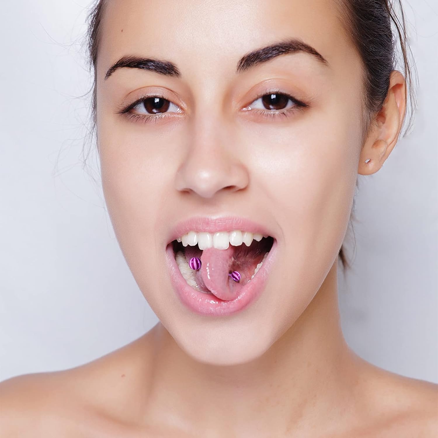 20 X Tongue Bars Surgical Steel & plastic Barbell Rings flexible nipple and lip small balls Body Piercing women Jewellery Acrylic Tongue Rings for men and girls - Image 5