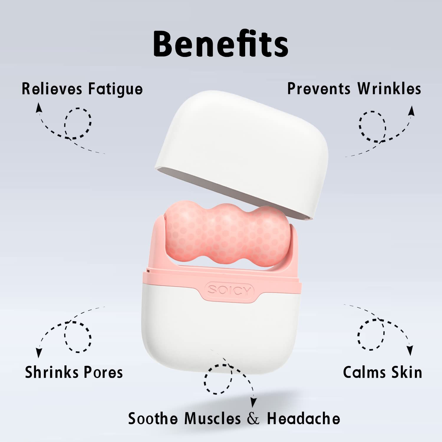 Ice Roller for Face and Eyes - Facial Skin Care Tools with 2 in 1 Face Roller and Travel Case, Self Care Gift for Men Women (Pink) - Image 2