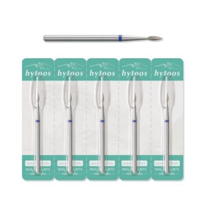 2mm Short Flame Cuticle Clean Nail Drill Bit, 5Pcs/Set Russian Diamond Nail Bits Professional Safety Under Nail Cleaner Burr for Cuticle Dead Skin, Electric Nails Drill cessories, Medium