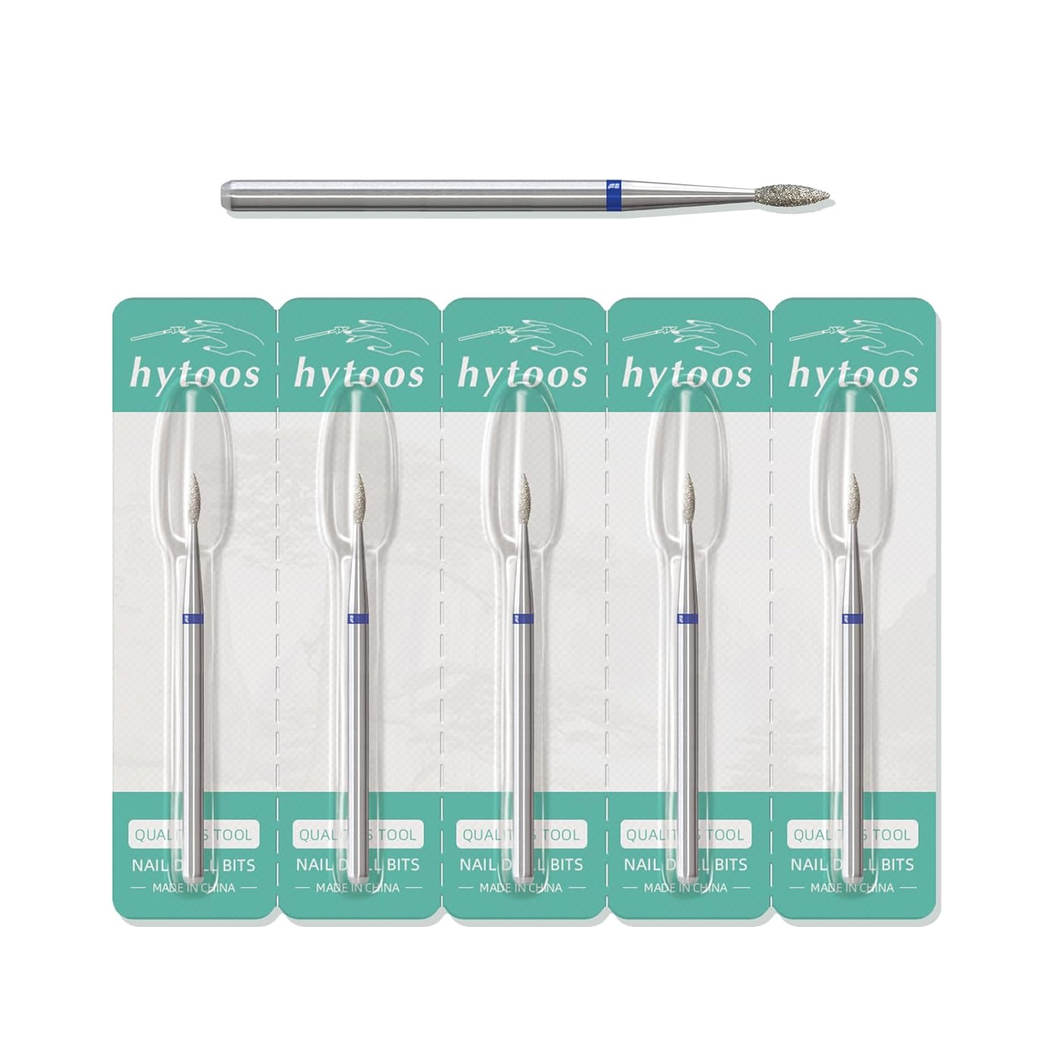 2mm Short Flame Cuticle Clean Nail Drill Bit, 5Pcs/Set Russian Diamond Nail Bits Professional Safety Under Nail Cleaner Burr for Cuticle Dead Skin, Electric Nails Drill cessories, Medium