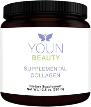 YOUN Beauty Supplemental Collagen Powder by Holistic Plastic Surgeon Dr. Anthony Youn, 30 Servings (Unflavored) – Fortigel, Fortibone & Verisol Multi-Collagen Peptides for Skin Health