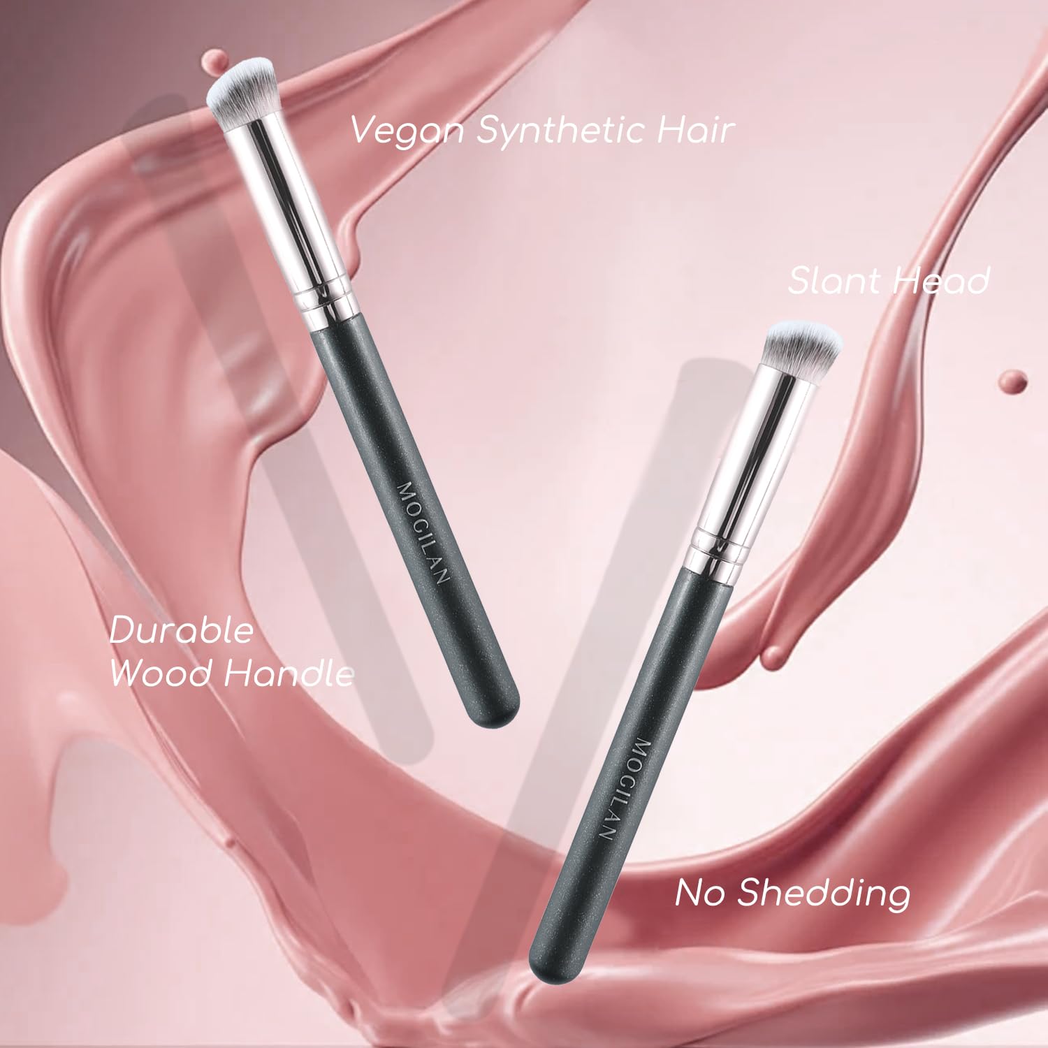 Concealer Brush Under Eye Nose Contour Brush for Concealing, Blending, Buffing with Powder, Liquid, Cream Cosmetics, Full Coverage Vegan Makeup Brushes - Image 4