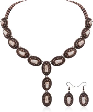 Rustic Couture’s Western Necklace Earrings Jewelry Set for Women