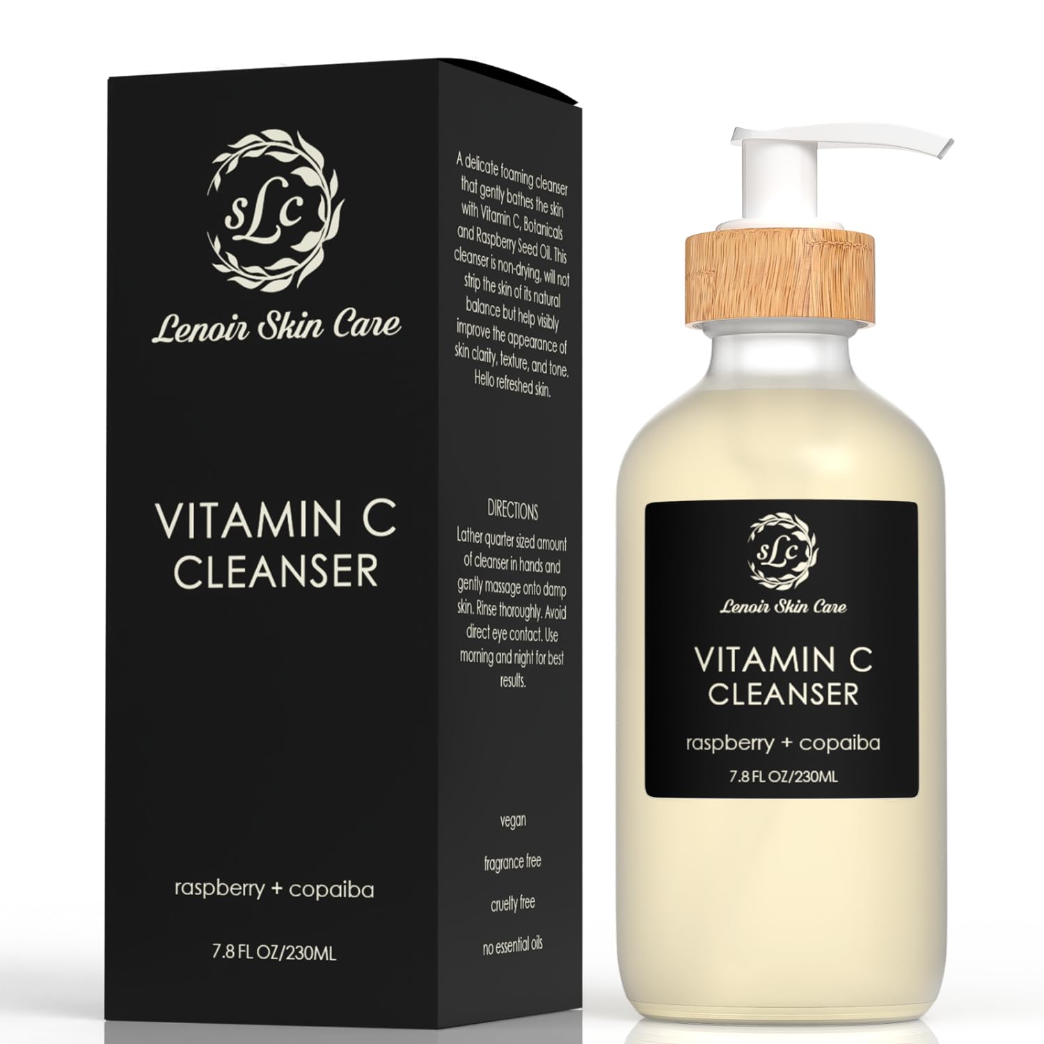 Vitamin C Cleanser (7.8 fl.oz/230ml) | Non Drying Facial Cleanser | Clean Skincare Solution | Natural & Gentle Face Cleanser for Men and Women | For All Skin Types | Luxury Collection