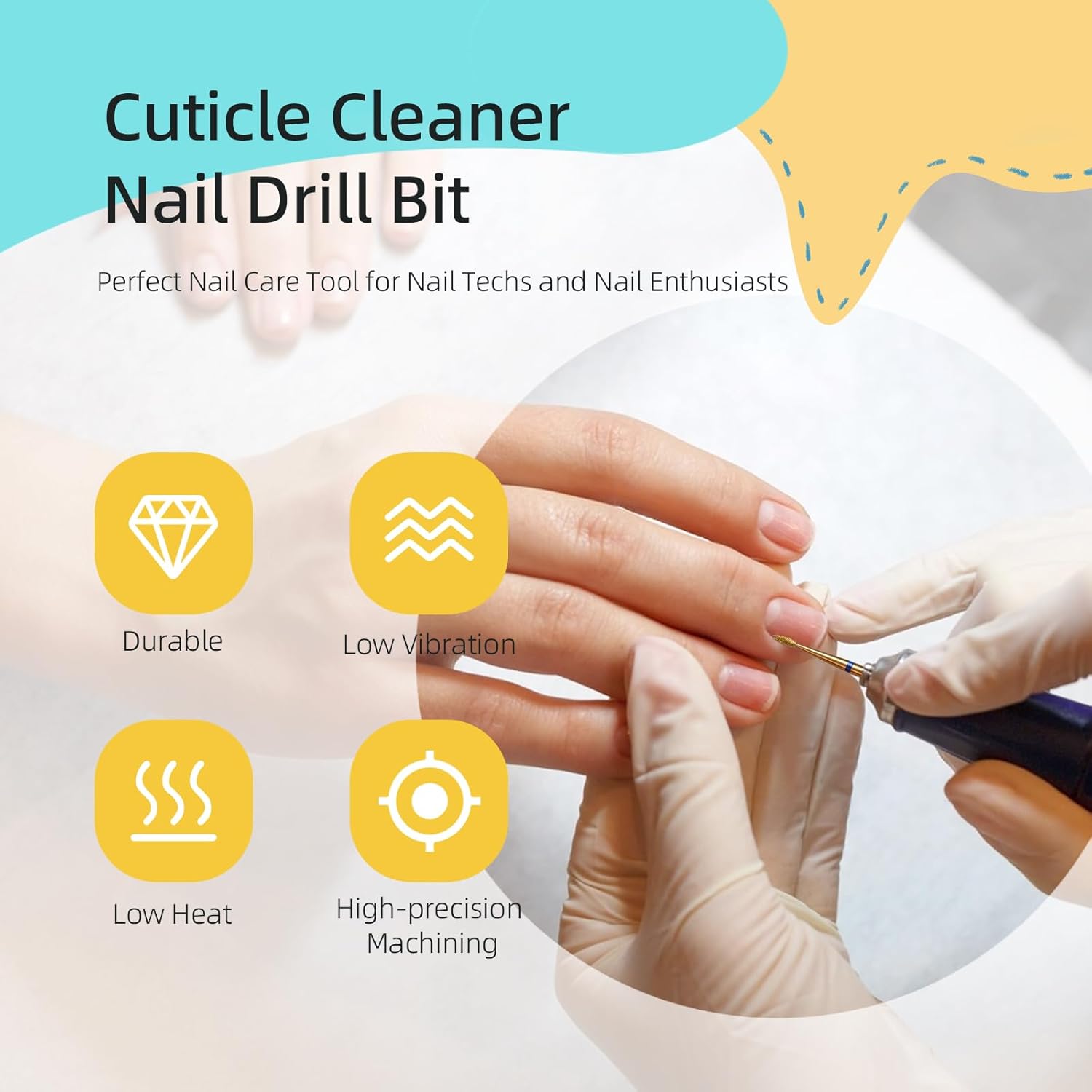 2mm Short Flame Cuticle Clean Nail Drill Bit, 5Pcs/Set Titanium Russian Diamond Nail Bits Professional Safety Under Nail Cleaner Burr for Cuticle Dead Skin, Electric Drill cessories, Medium - Image 2