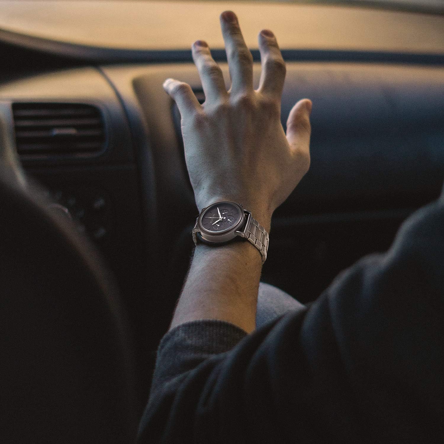 2win Mens Wooden Watches Luxury Stainless Steel Wood Watch for Men Chronograph Quartz Watches - Image 4