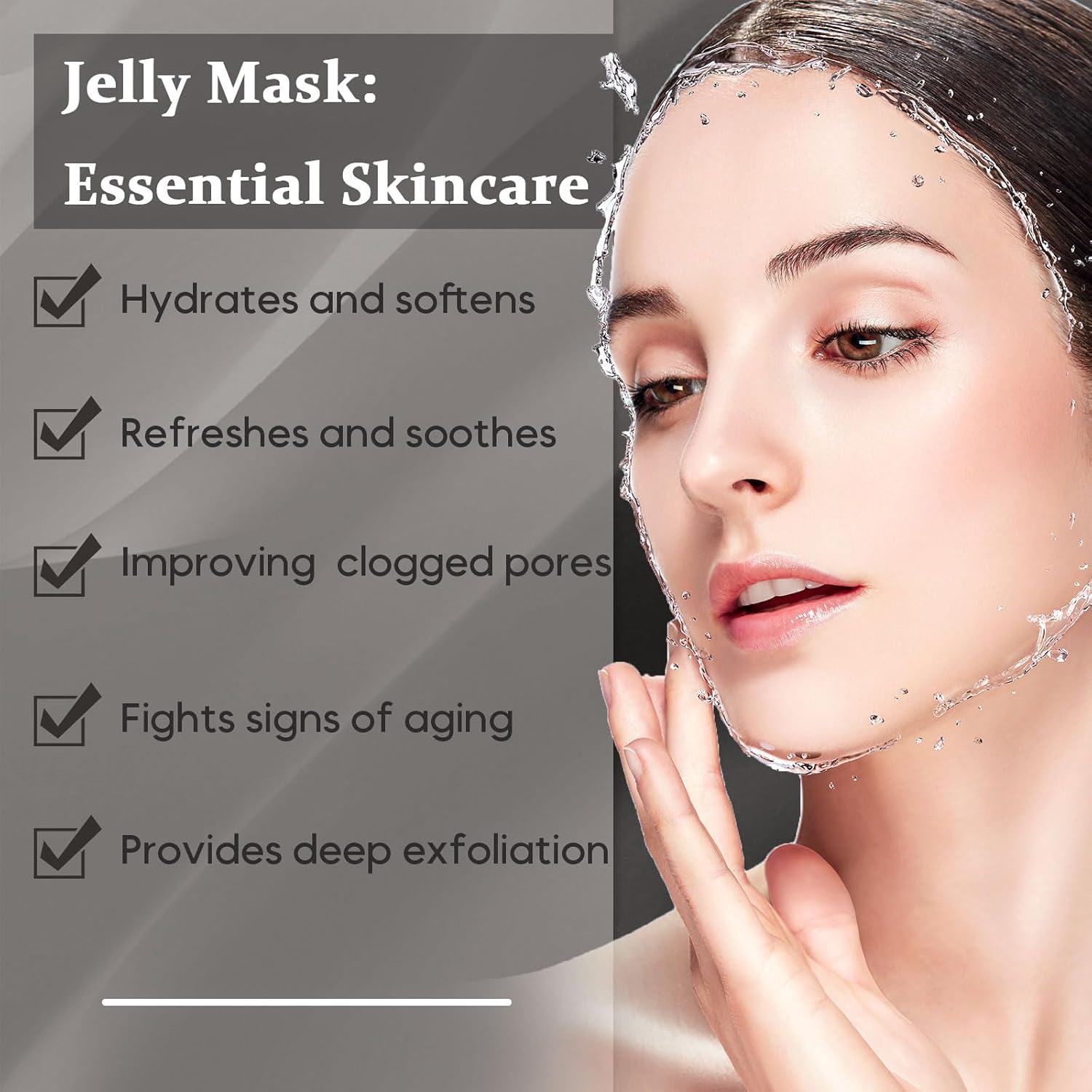 Vajacial Hydro Jelly Mask Powder for Face, Jelly Mask for Facials Professional, Jelly Facial Mask for Teens and Women. Jelly face mask. (Luxury Caviar) - Image 3